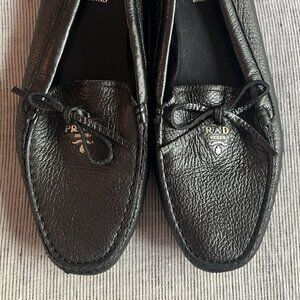 Prada leather moccasin loafers
